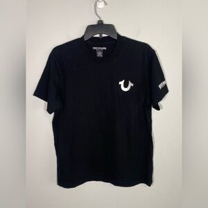 True Religion Black Tee with White Logo